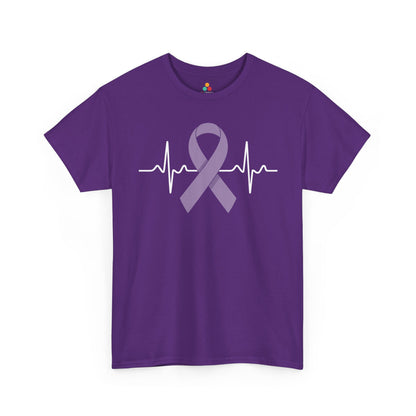 Alzheimer Awareness Purple Ribbon Unisex T-shirt Support Tee | TEEZOCA 