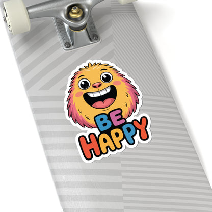Be Happy Cute Monster Sticker