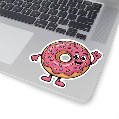 TEEZOCA cute pink donut sticker cartoon donut with sprinkles