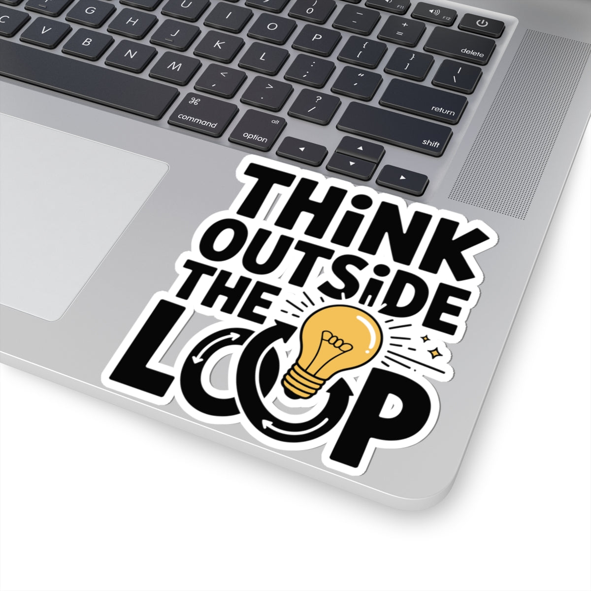 TEEZOCA think outside the loop coding sticker with lightbulb illustration