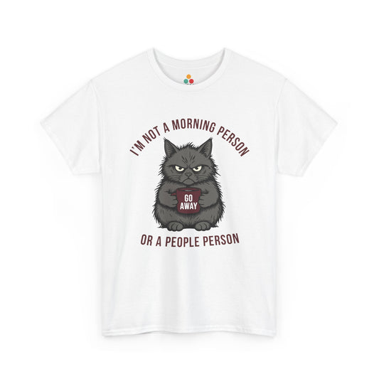 Grumpy Cat Coffee T‑Shirt – “I’m Not a Morning Person or a People Person” Funny Introvert Tee | TEEZOCA 