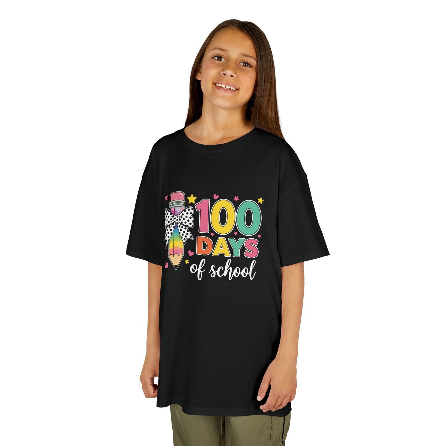 Cute 100 Days Of School Rainbow Pencil T‑Shirt – Kids Teacher Classroom Shirt