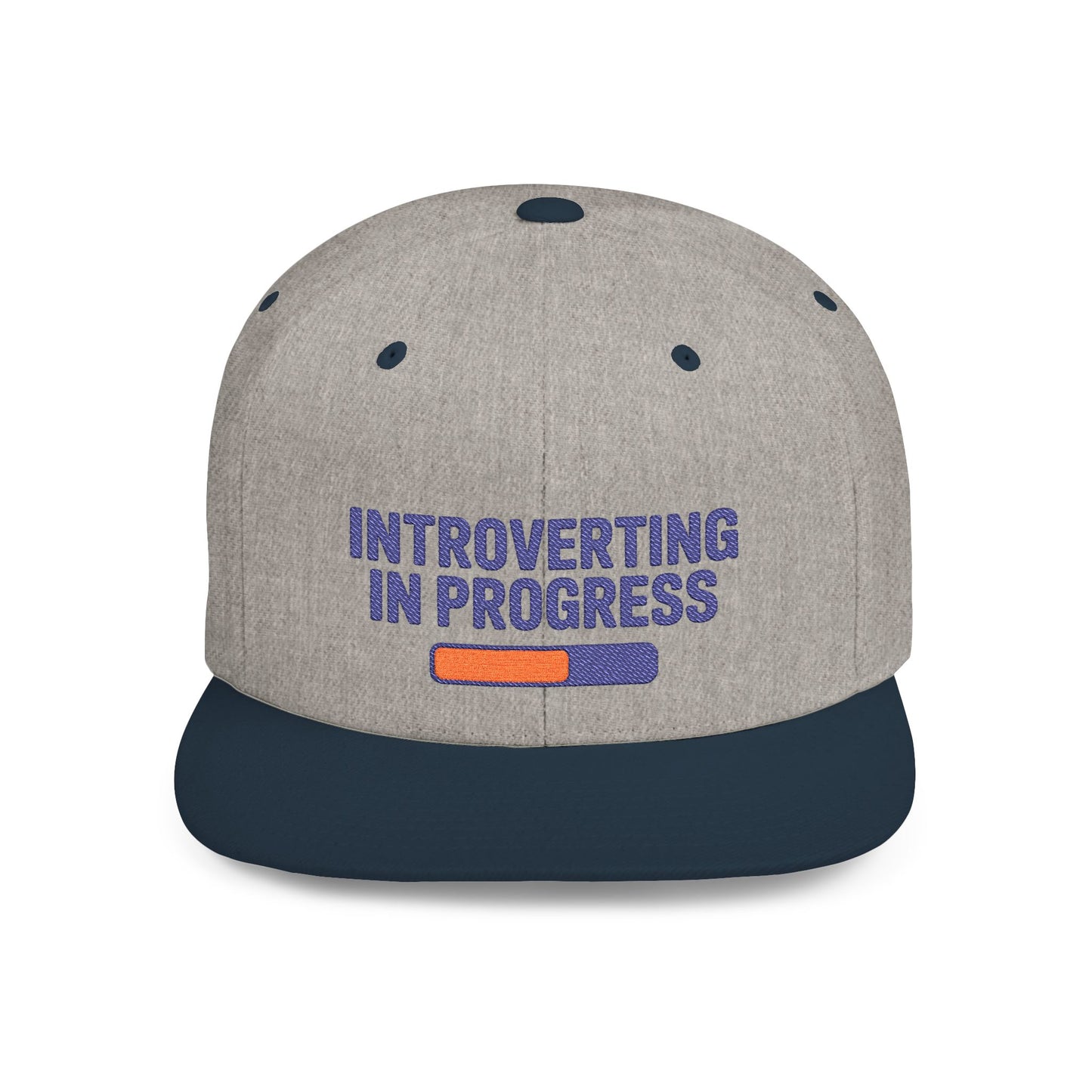 Gray cap with 'Introverting in Progress' text on a white background