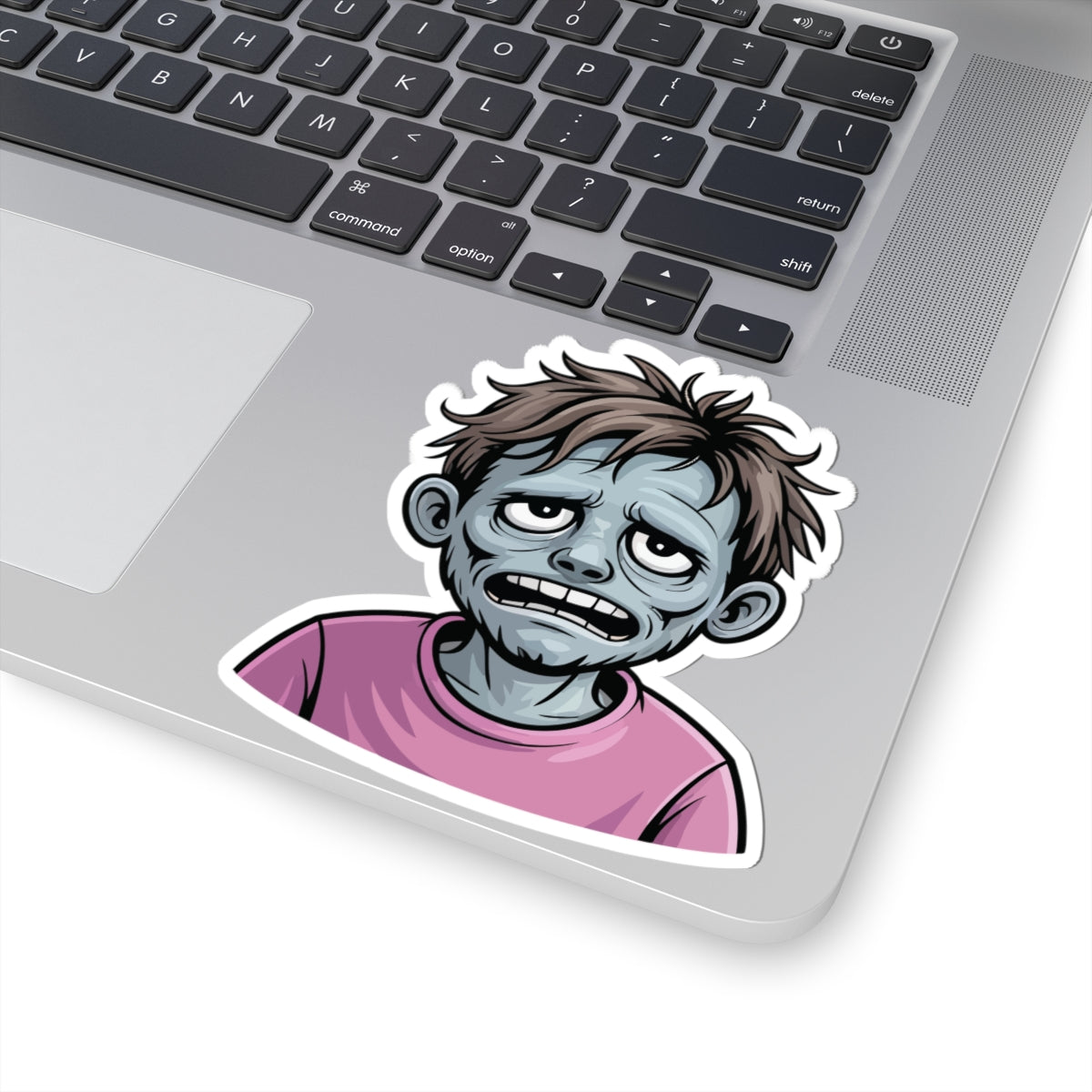 TEEZOCA tired zombie morning sticker exhausted face illustration