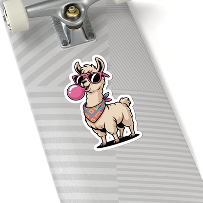 TEEZOCA cool llama bubble gum sticker kawaii llama sunglasses