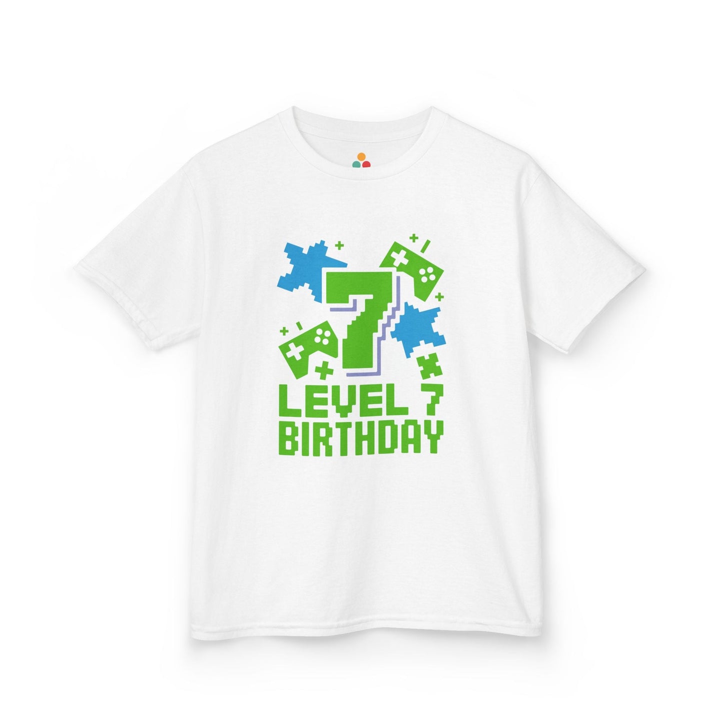 Level 7 Birthday Shirt — Pixel Game Controller 7th Birthday T-Shirt for Kids TEEZOCA