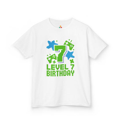 Level 7 Birthday Shirt — Pixel Game Controller 7th Birthday T-Shirt for Kids TEEZOCA