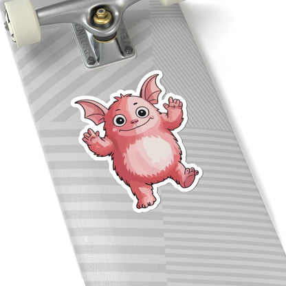 TEEZOCA cute pink monster sticker waving