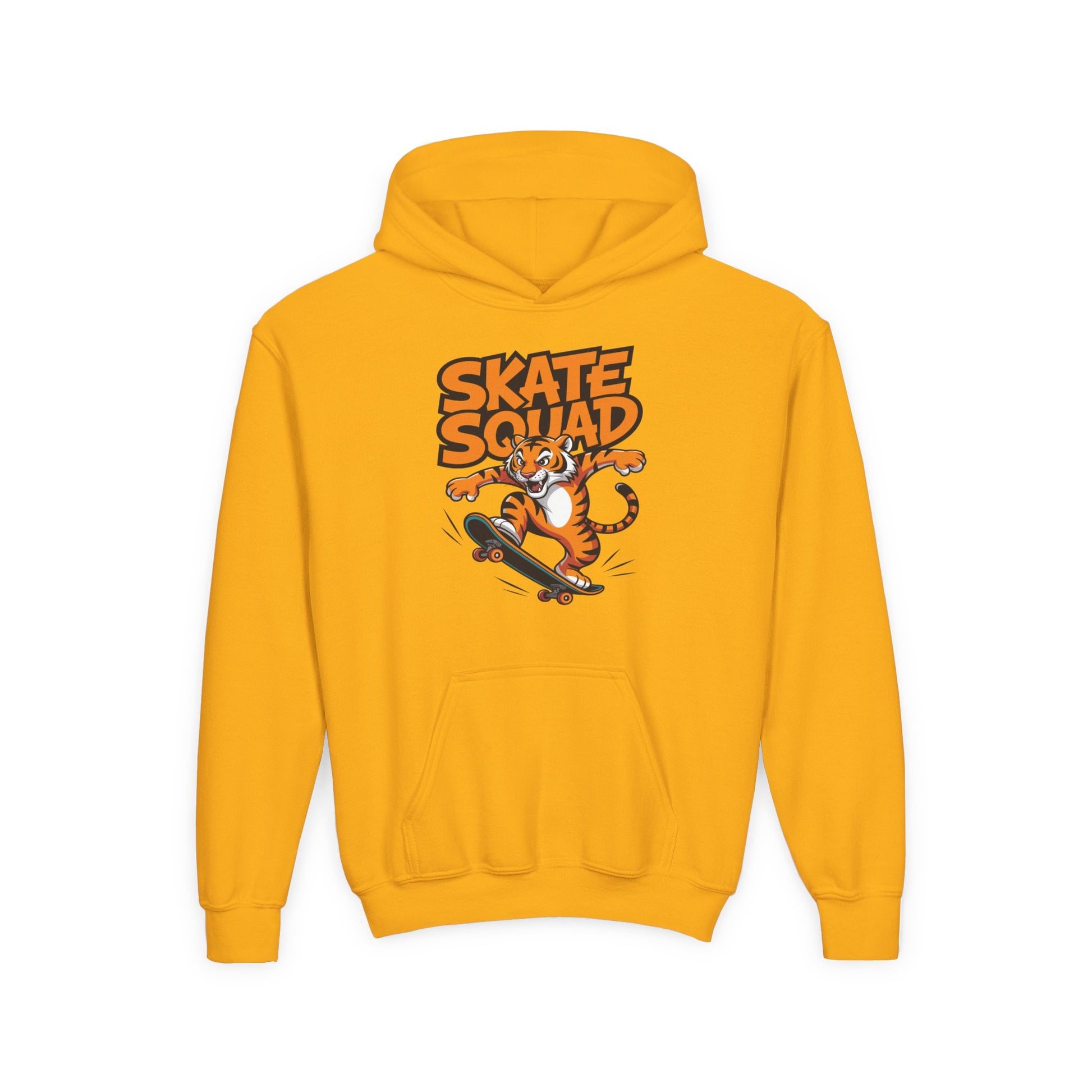Children’s hoodie featuring tiger skateboard action design TEEZOCA