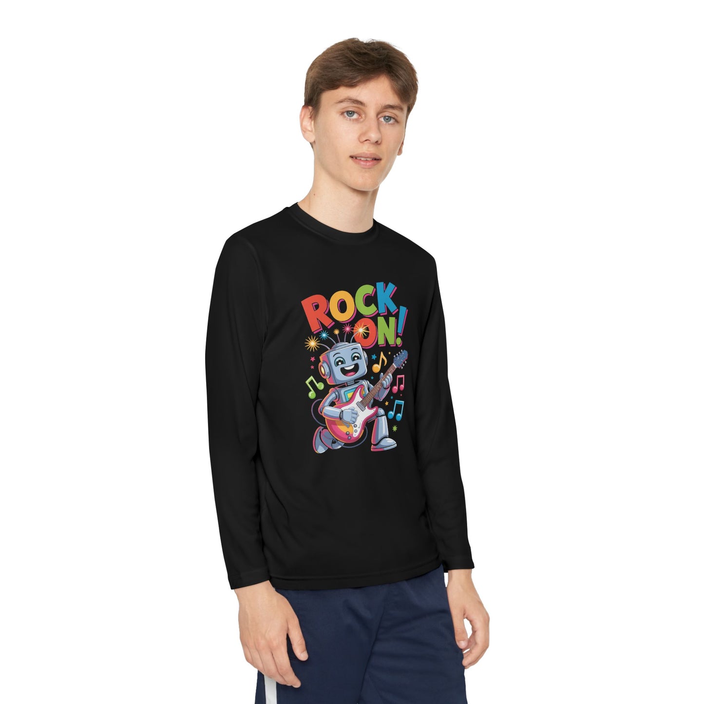 Rock On Robot Kids Long Sleeve T-Shirt TEEZOCA