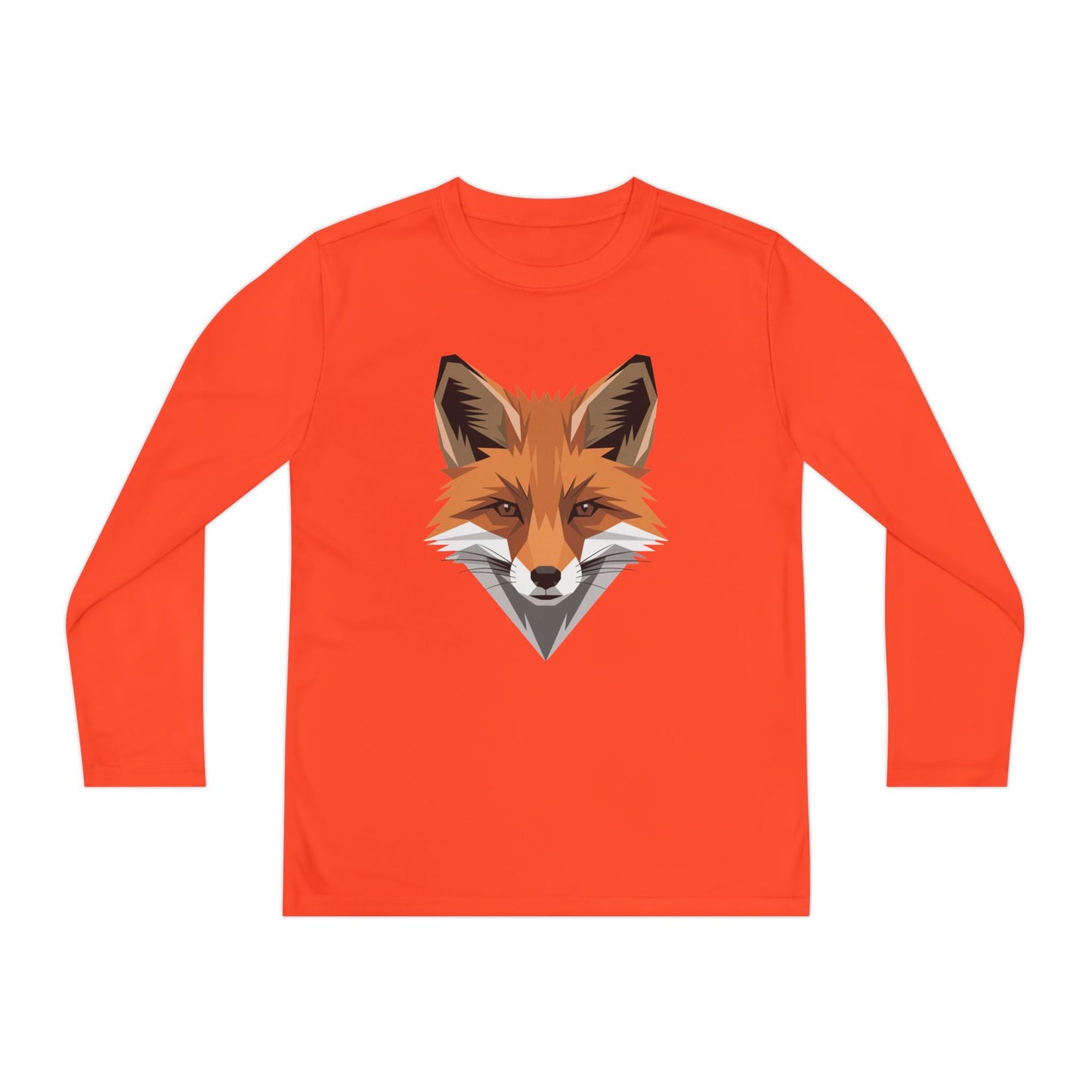 Youth Long Sleeve Tee — Geometric Fox Head Graphic TEEZOCA