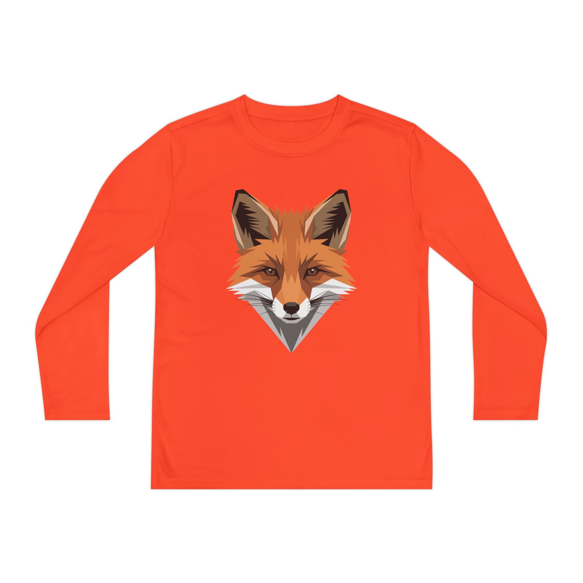Youth Long Sleeve Tee — Geometric Fox Head Graphic TEEZOCA