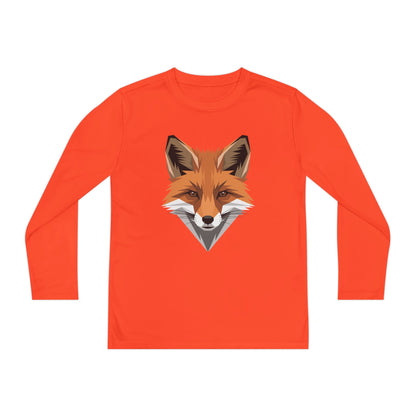 Youth Long Sleeve Tee — Geometric Fox Head Graphic TEEZOCA