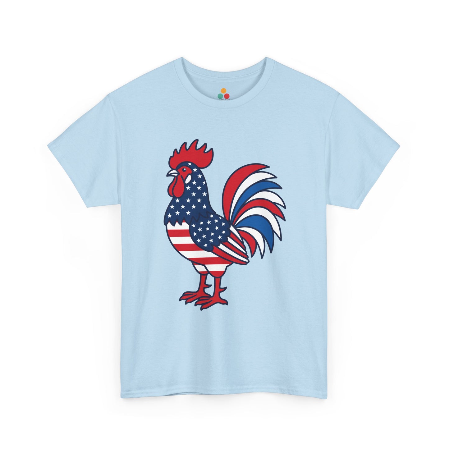 1776_2026_Patriotic_American_Rooster_TShirt_USA_250th_Anniversary_Independence_Day_Gift_TEEZOCA_Light_blue