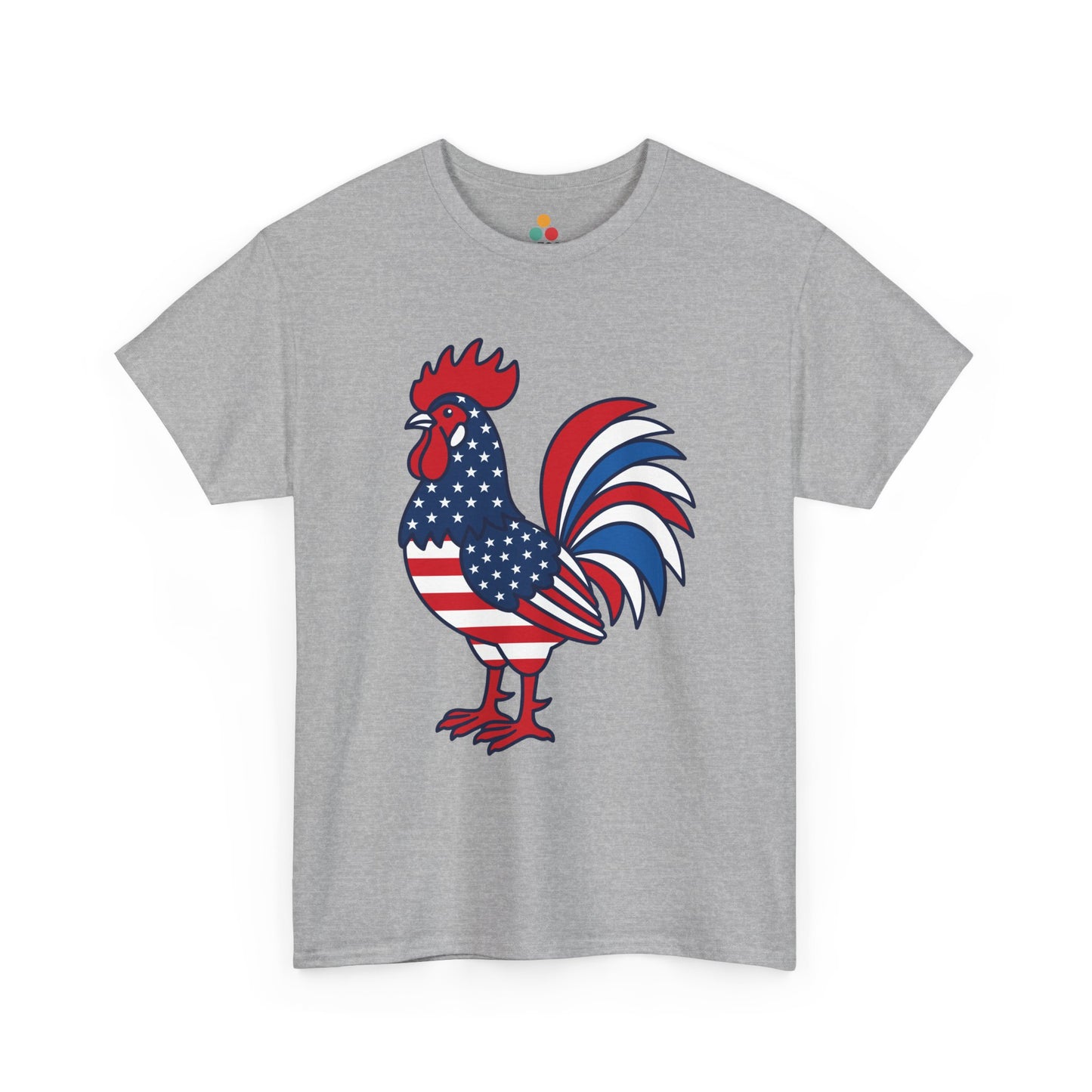 1776 2026 Patriotic American Rooster T-Shirt – USA 250th Anniversary Independence Day Gift | TEEZOCA Sport gray