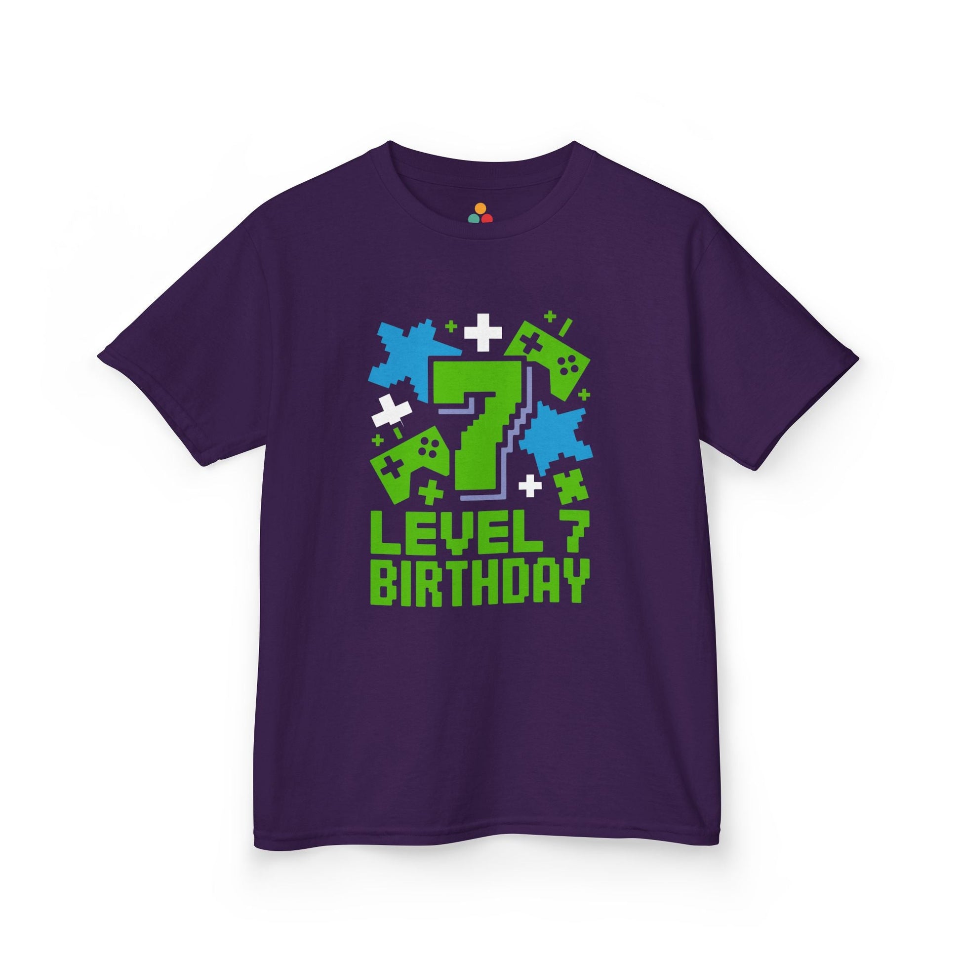 Level 7 Birthday Shirt — Pixel Game Controller 7th Birthday T-Shirt for Kids TEEZOCA