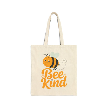 TEEZOCA tote bag with Bee Kind text and cute bee illustration design