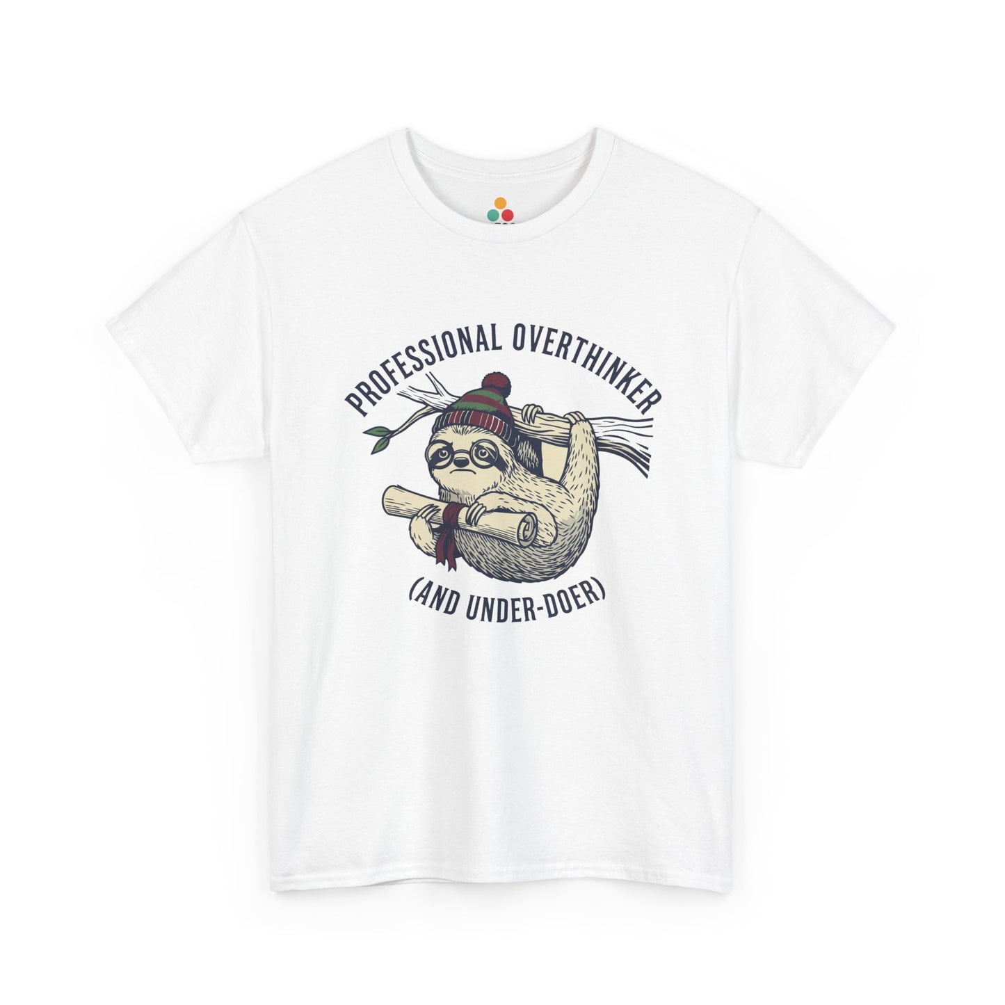 Sloth Graphic T-Shirt - "Professional Overthinker (And Under-Doer)" Funny Tee | TEEZOCA 