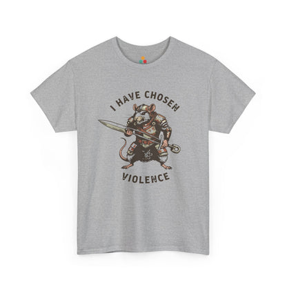Warrior Rat Graphic T-Shirt - "I Have Chosen Violence" Funny Gamer Meme Tee | TEEZOCA 