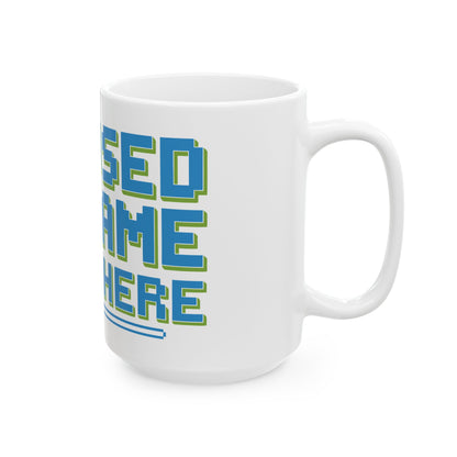 TEEZOCA ceramic mug design expressing I Paused My Game to Be Here gamer lifestyle