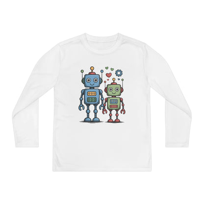 Cute Robot Friends Kids Long Sleeve T-Shirt | TEEZOCA 