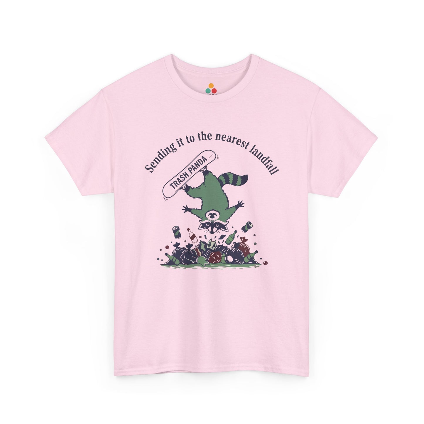 Trash Panda Snowboarding Graphic T-Shirt - "Sending it to the Nearest Landfill" Funny Raccoon Tee | TEEZOCA 
