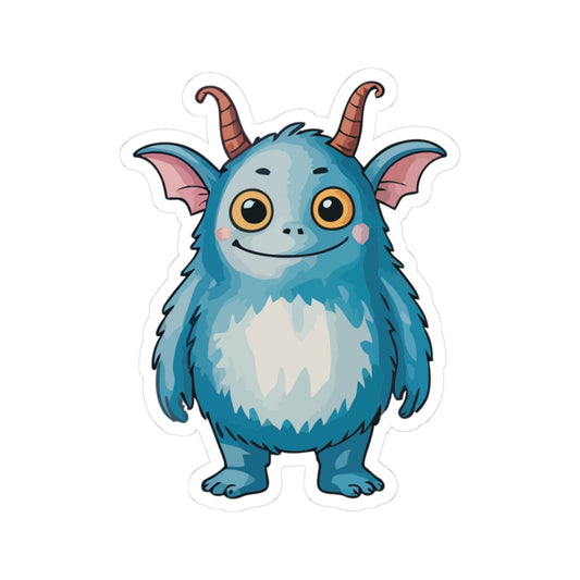 TEEZOCA cute blue monster sticker smiling