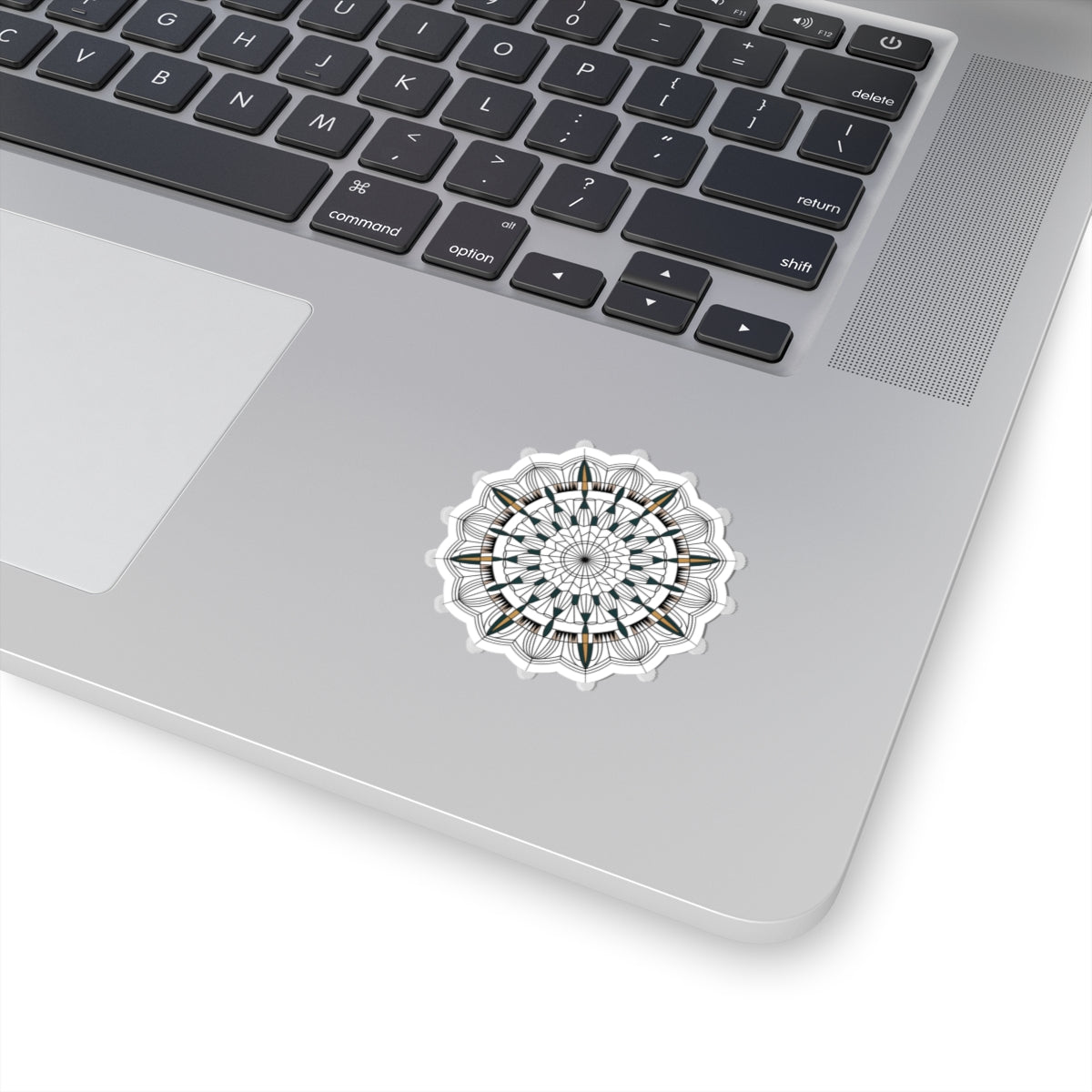 TEEZOCA abstract mandala pattern sticker detailed radial geometry artwork