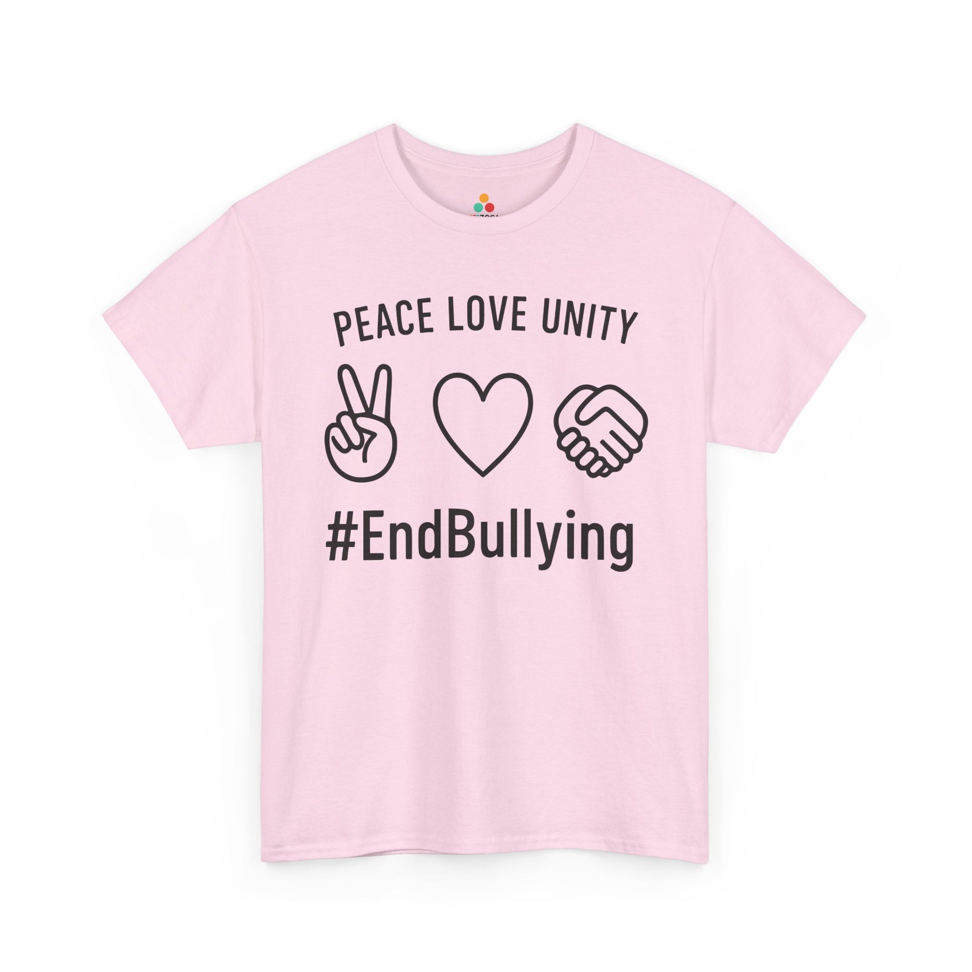TEEZOCA unity day kindness symbols Unisex T-shirt clean design Peace Love Unity Unisex T-shirt for Unity Day Anti-Bullying Awareness | TEEZOCA 