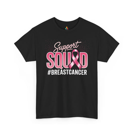 Support Squad Breast Cancer Awareness Pink Ribbon Unisex T-shirt | TEEZOCA 