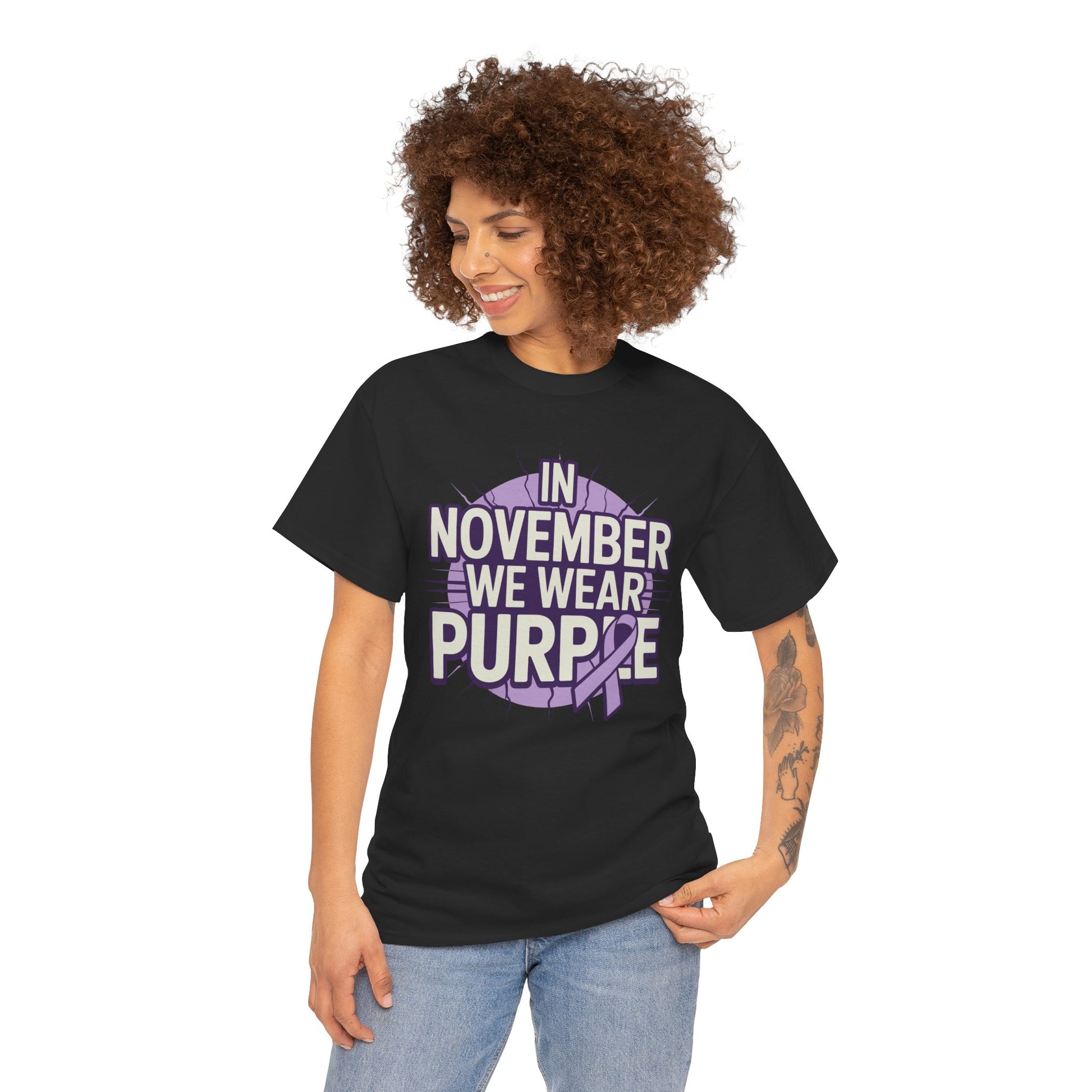 In November We Wear Purple Alzheimer Awareness Unisex T-shirt | TEEZOCA 