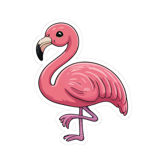 TEEZOCA cute pink flamingo sticker cartoon bird