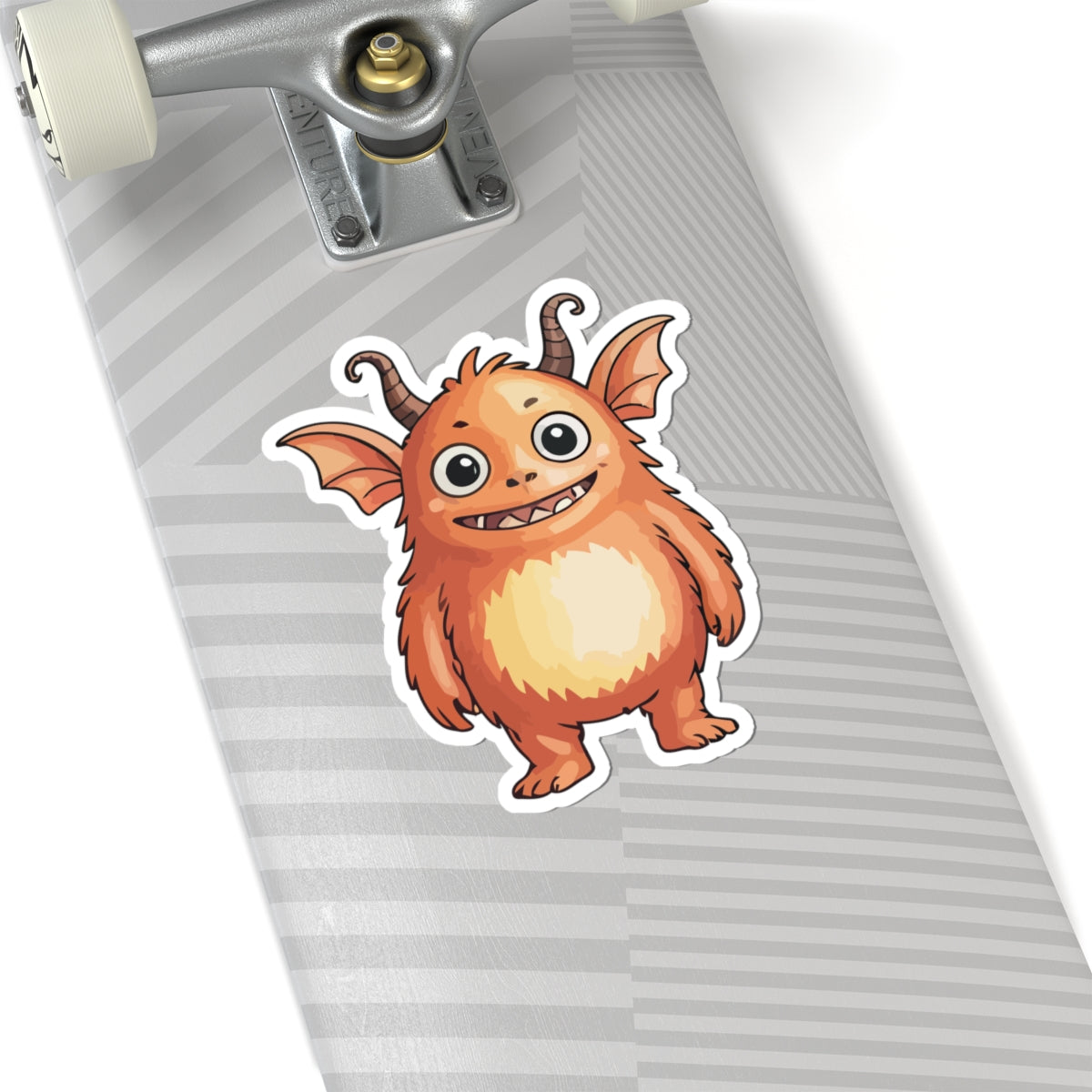 TEEZOCA cute orange monster sticker smiling