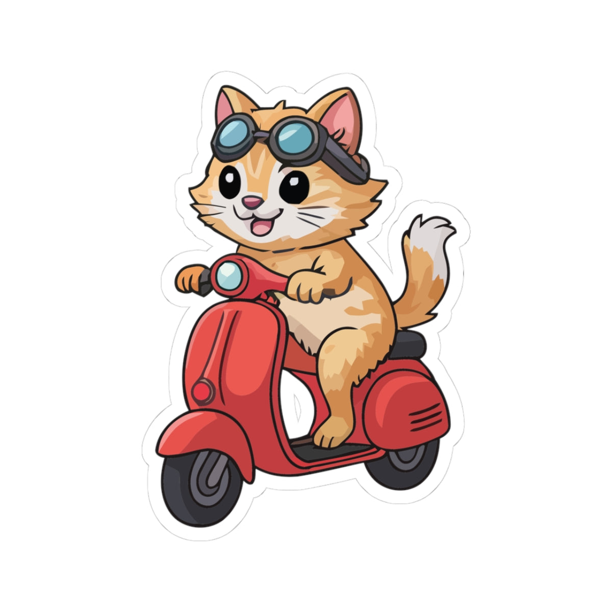 TEEZOCA cat scooter sticker cute cartoon kitten