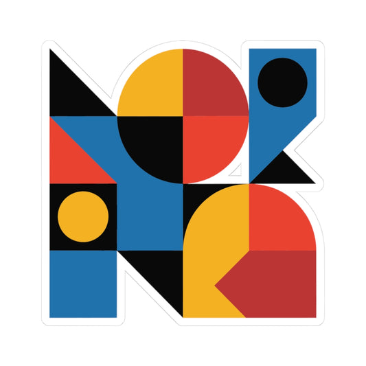 TEEZOCA abstract geometric shapes sticker modern color blocks