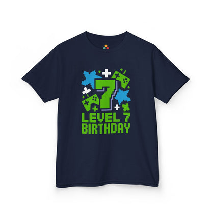 Level 7 Birthday Shirt — Pixel Game Controller 7th Birthday T-Shirt for Kids TEEZOCA