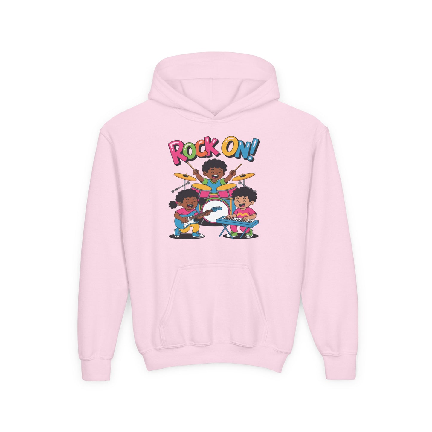 Rock On Kids Hoodie – Fun Music Band Illustration | TEEZOCA 