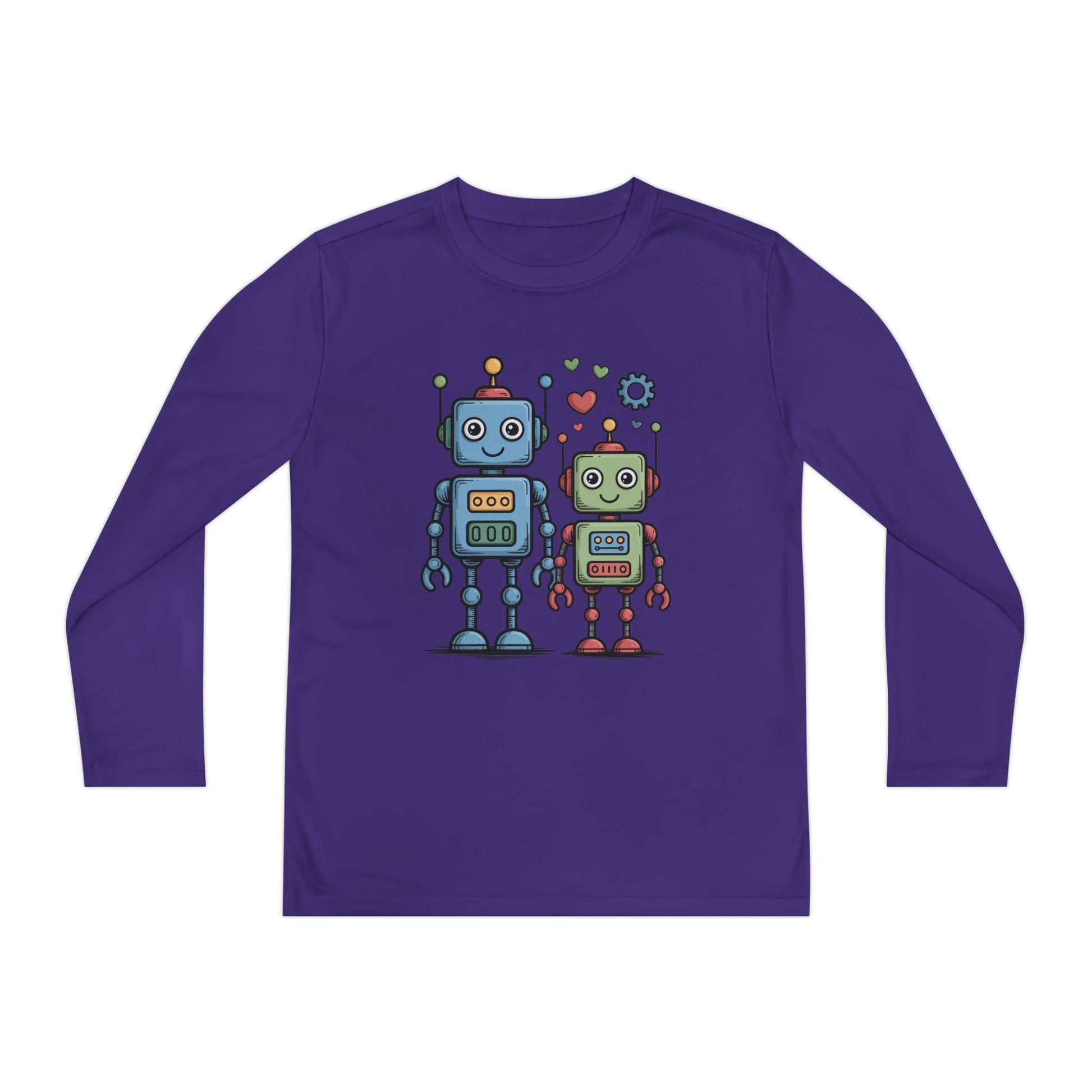 Cute Robot Friends Kids Long Sleeve T-Shirt | TEEZOCA 