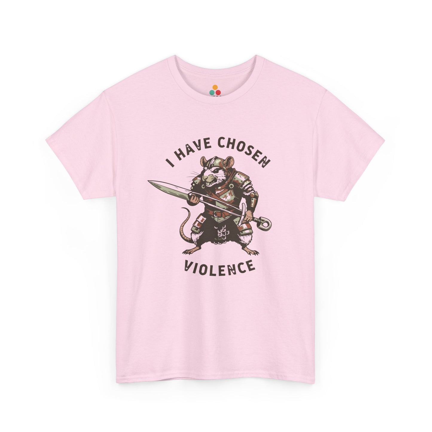 Warrior Rat Graphic T-Shirt - "I Have Chosen Violence" Funny Gamer Meme Tee | TEEZOCA 