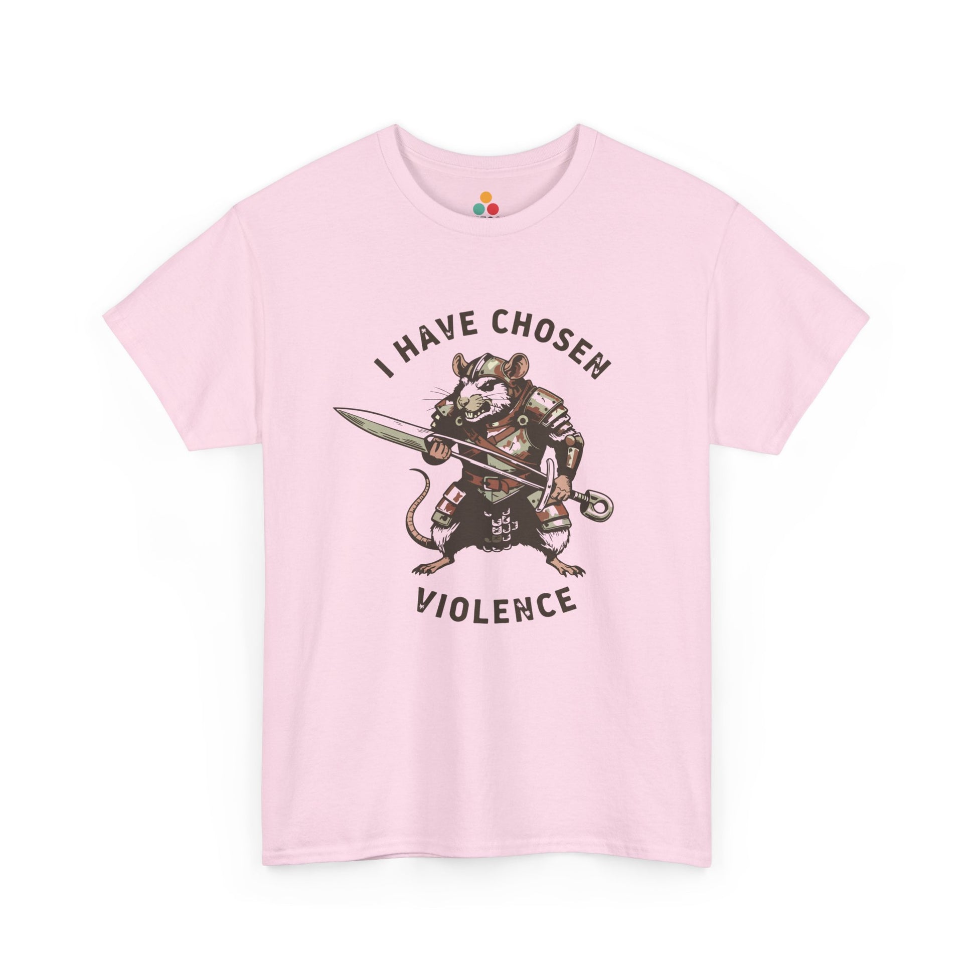 Warrior Rat Graphic T-Shirt - "I Have Chosen Violence" Funny Gamer Meme Tee | TEEZOCA 