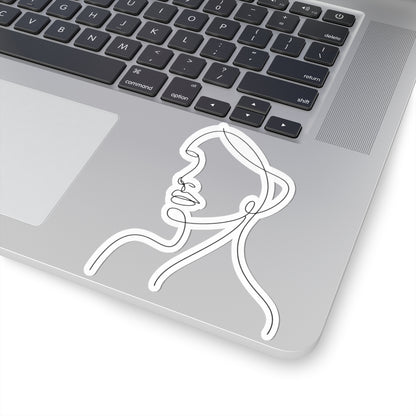 TEEZOCA minimalist one line face sticker continuous line art portrait