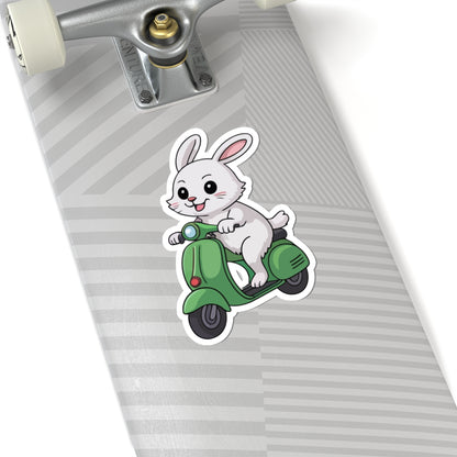 TEEZOCA bunny scooter sticker cute cartoon rabbit