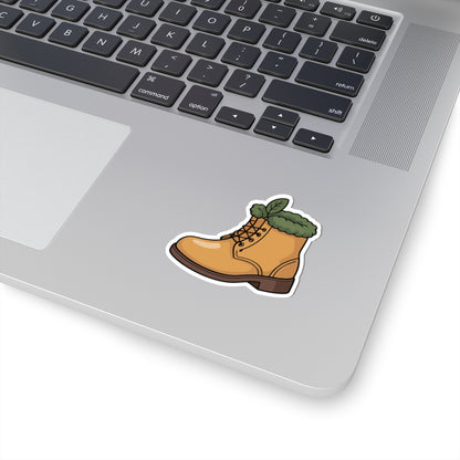 TEEZOCA cottagecore autumn boot sticker with leafy plant design