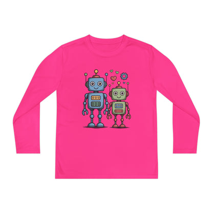 Cute Robot Friends Kids Long Sleeve T-Shirt | TEEZOCA 