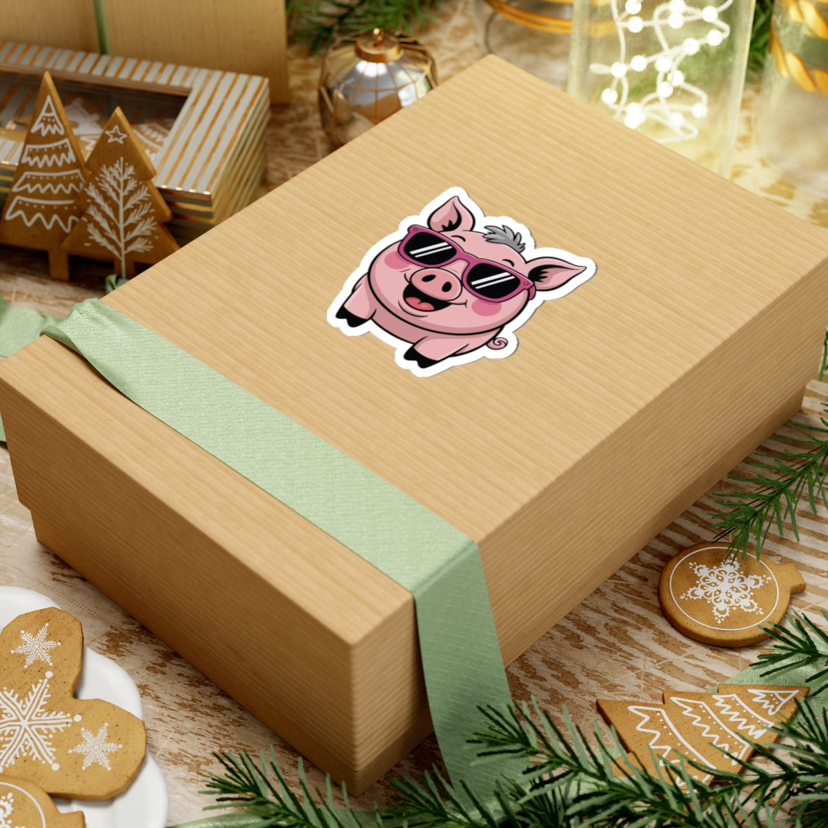 TEEZOCA funny pig sticker cute animal illustration