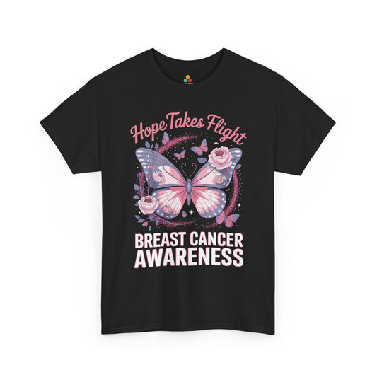 Hope Takes Flight Breast Cancer Awareness Unisex T-shirt | TEEZOCA 