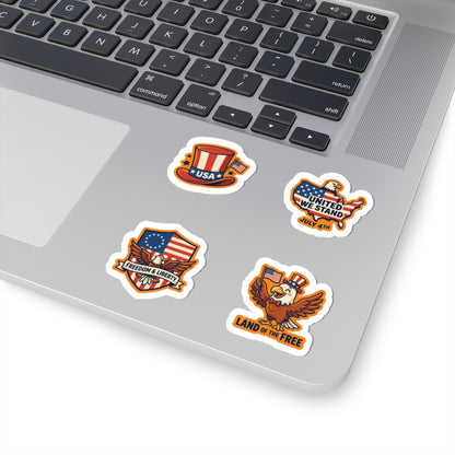 Vintage USA Patriotic Sticker Pack – Aesthetic 4th of July Sticker Set | TEEZOCA 