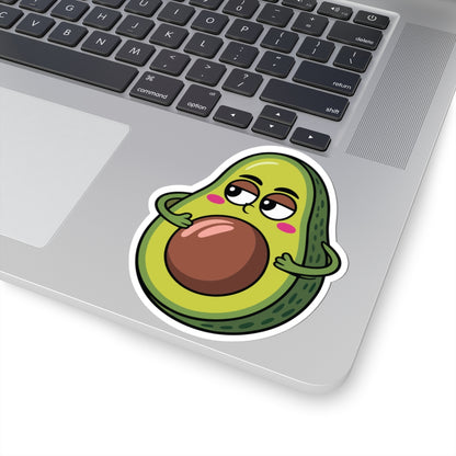 Cartoon avocado sticker on a laptop. TEEZOCA