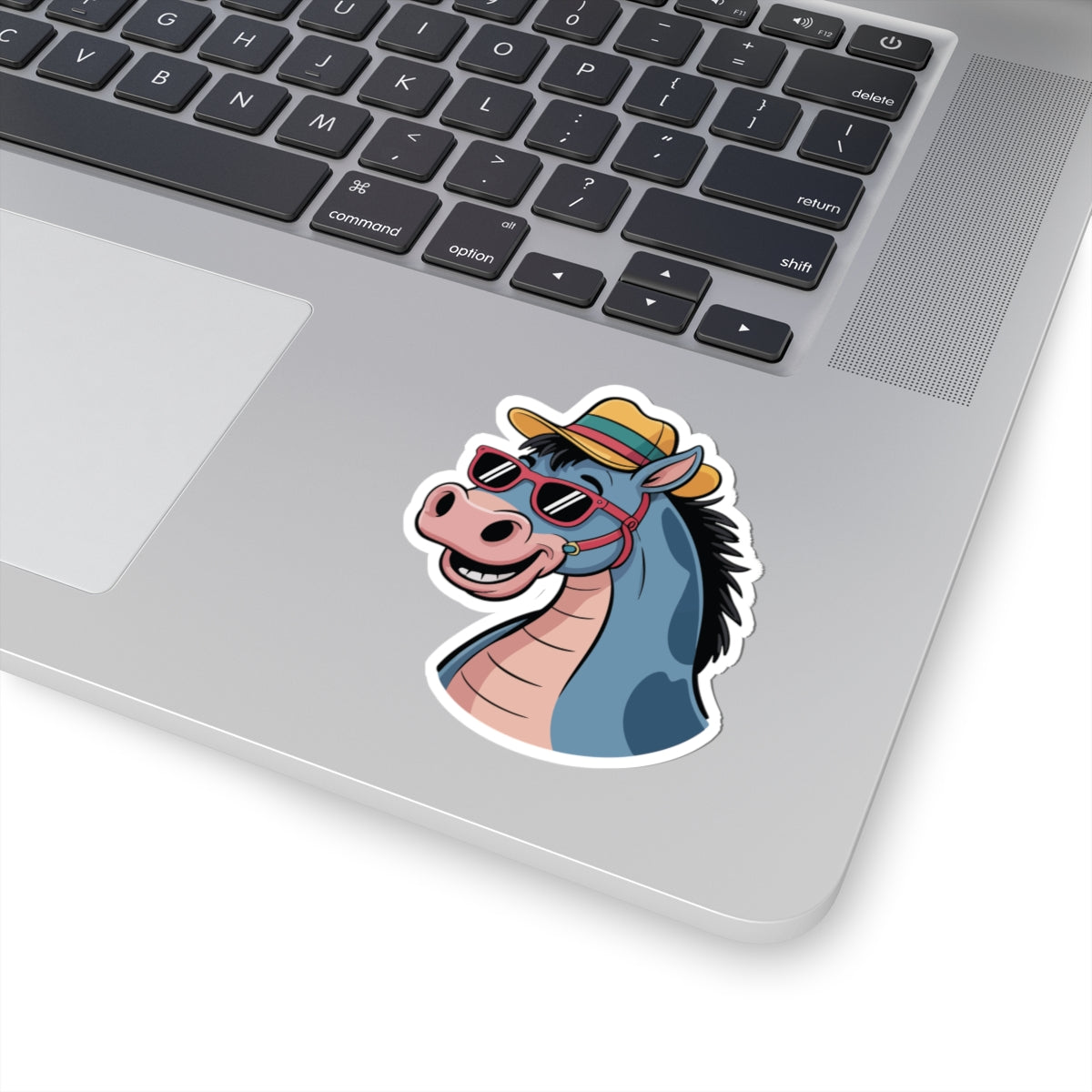 TEEZOCA funny horse sticker wearing hat and shades