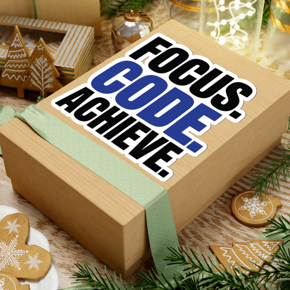 TEEZOCA minimalist focus code achieve programmer sticker